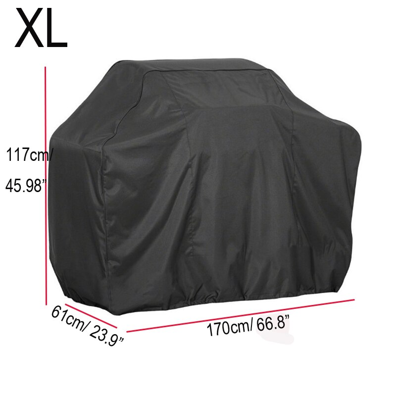 Size XS-XXL Black Waterproof BBQ Cover BBQ Accessories Grill Cover Anti Dust Rain Gas Charcoal Electric Barbeque Grill: XL 170x117x61cm