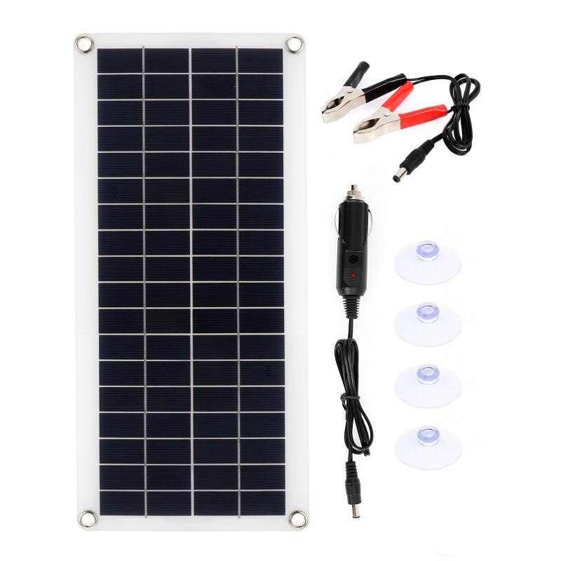 5V/12V 30W Flexible Solar Panel 10A-60A Controller Car Charger For RV Car Boat LCD Display PWM Solar Panel Charge Controller