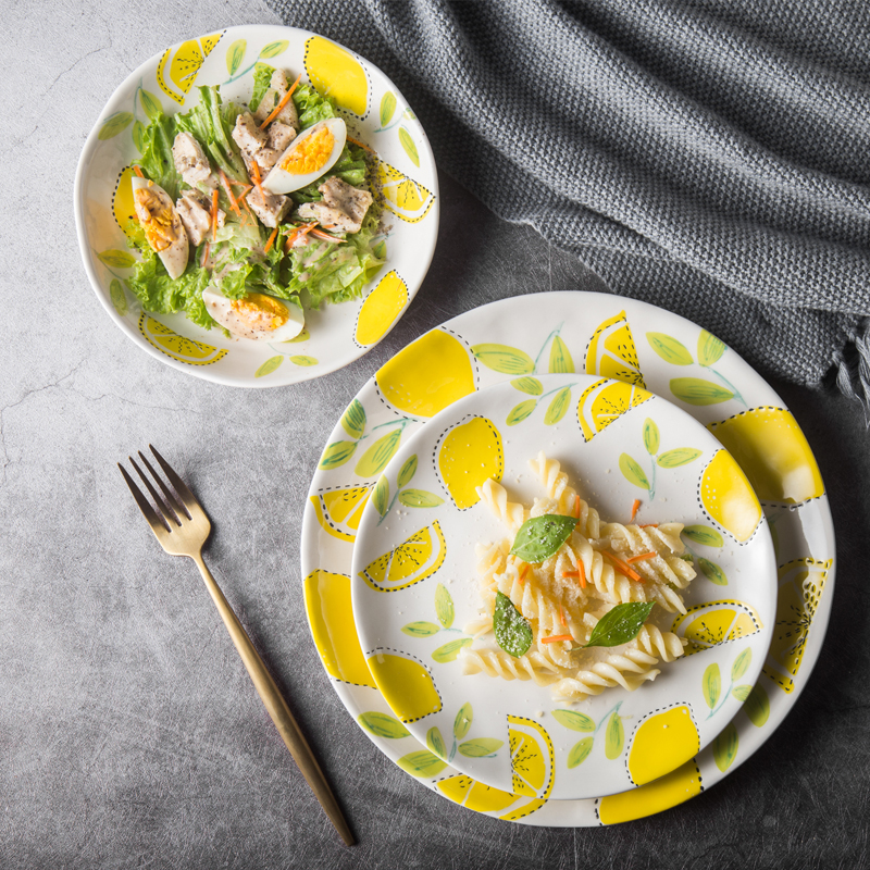Lemon Pattern Dishes Dishes And Plates Sets Dinner Plates Steak Dish Bone China West Plate Dishes