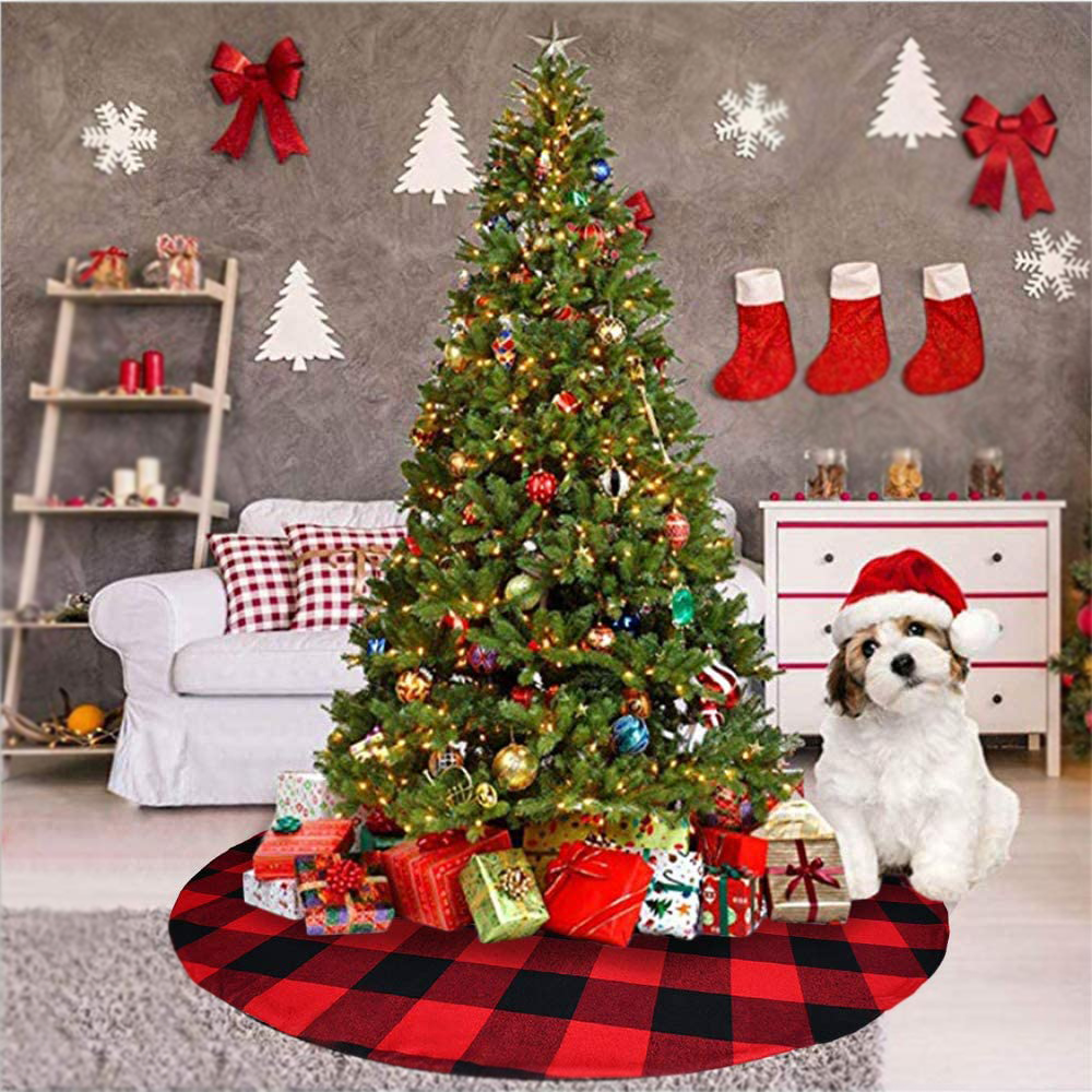 Kerstboom Rok Rood En Zwart Buffalo Plaid Kerst Decoraties Voor Huis Xmas Party Decoratie Kleine Bomen