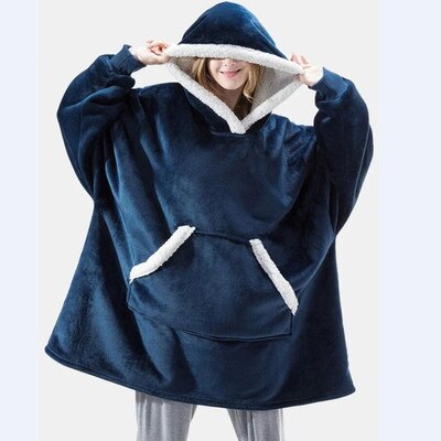 Winter Dicke Comfy Fleece TV Decke Mit Ärmeln Mit Kapuze Gewichteten Erwachsene Fleece Decke Hoodie Tasche Weiche Warme Für Betten Hoodie