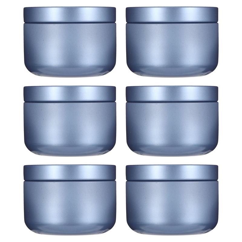 10Pcs Round Tea Jars Tinplate Scented Tea Boxes Tea Leaf Stoarge Tanks Tea Cans: Sky-blue