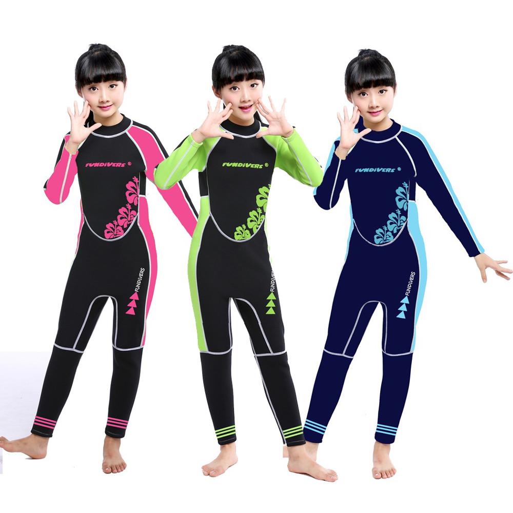 Combinaison néoprène 2.5mm pour garçons/filles plongée en apnée combinaison de natation corps complet une pièce plongée combinaison humide enfants jeunesse Junior