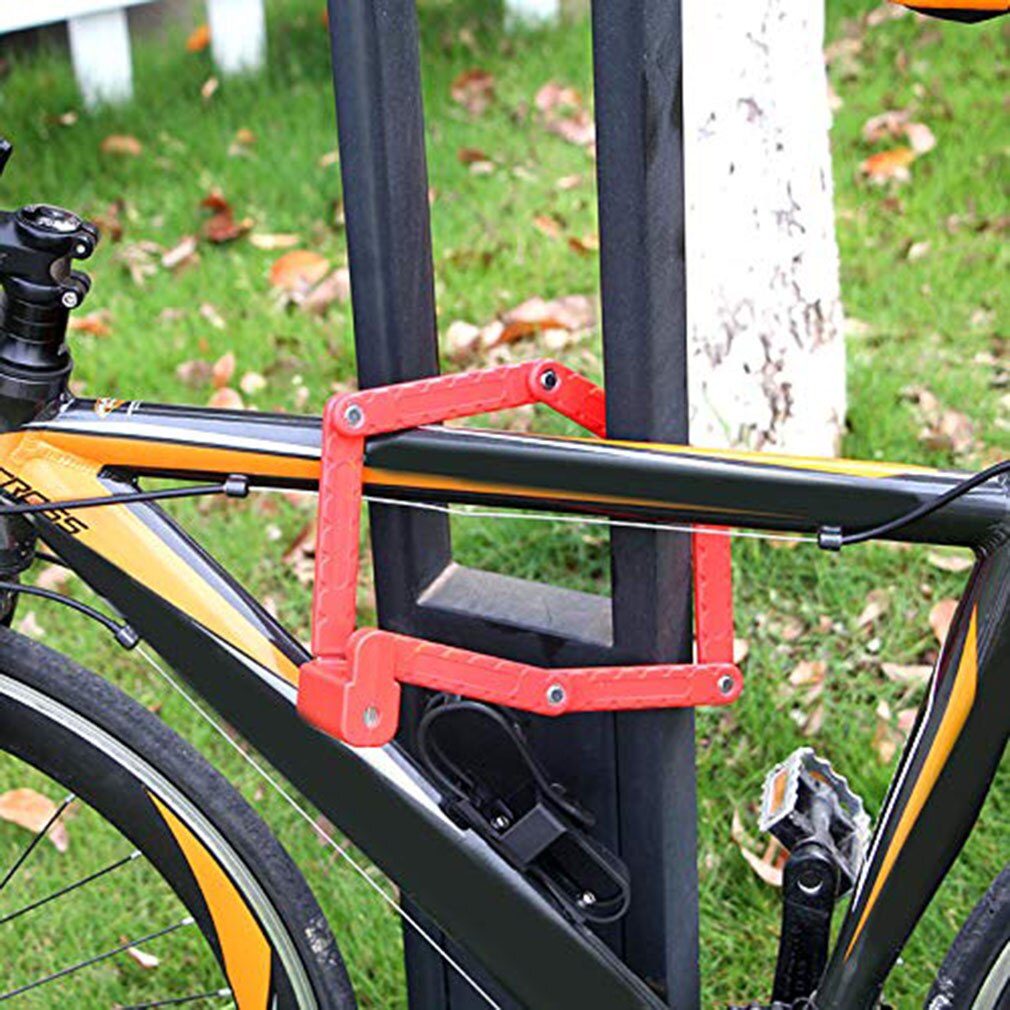 Universal Folding Bicycle Lock Steel Bike Lock Security Cable Lock Anti-Theft Combination Riding Tool for Mountain Bike
