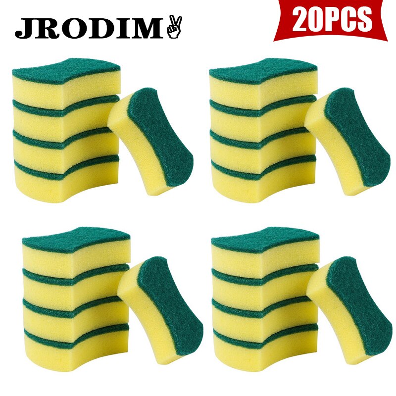 20/10pcs Dishwashing Sponge Kitchen Emery Magic Clean Rub Pot Rust Focal Stains Sponge Removing Kit Cleaning Brush Sponges: 20PCS