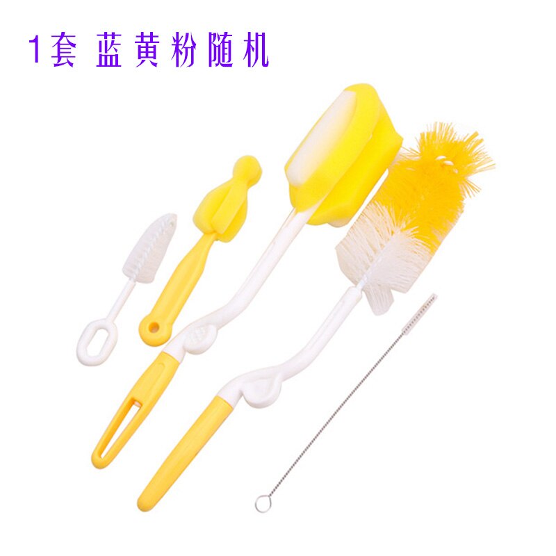 5Pcs Baby Melk Zuigfles Borstel Handige Draagbare Nylon En Spons Buis Cleaner: Default Title