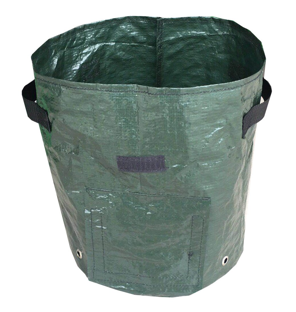 5Pcs/Pack PE Potato Grow Container Bag DIY Planter Vegetable Gardening Thicken Vegetable Pot Planting Grow Bag Garden Tool: Green   / 5 Gallon 23x28cm