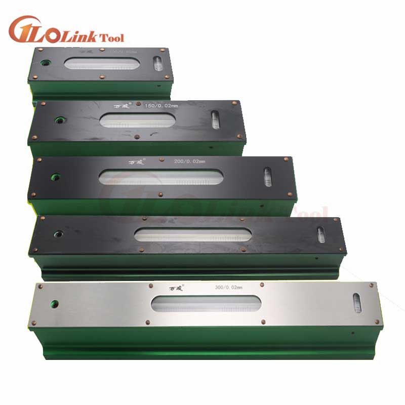 High precision 0.02mm 100/150mm/200mm/250/300mm industrial level Mechanical Bar Level spirit level Instrument Measuring Tool
