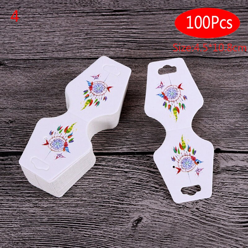 100 stk farverigt tryk papir kort smykker halskæde armbånd hænge tag bryllup note gør det selv blank pris navn hænge tag håndværk: 4