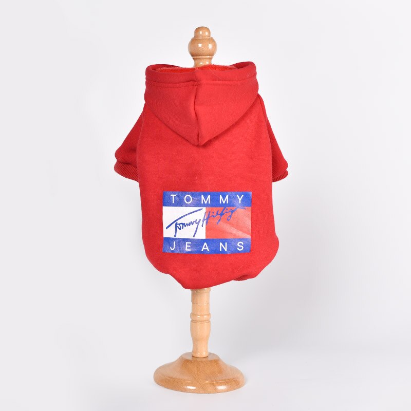 Hundkläder för små hundar vinter varm sweatshirt hoodies för hundar fransk bulldog pomeranian mops chihuahua medium hunddräkt: Röd / S inom 1.5kg
