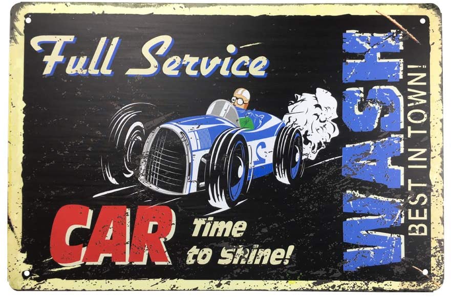 Great Car Wash Novelty Tin Metal Sign: white / 40x30cm