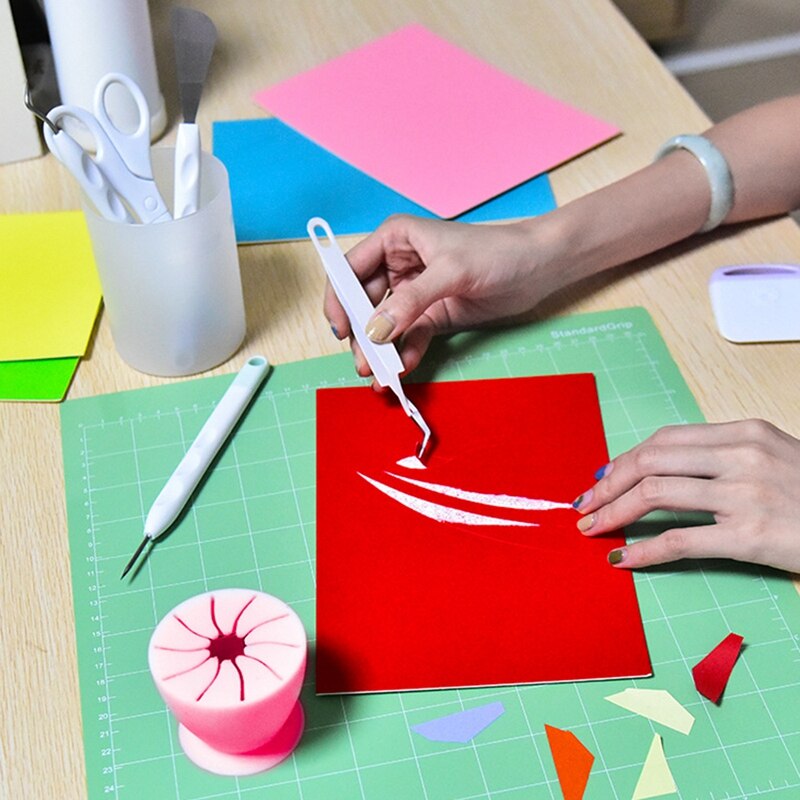 1Set DIY Cardstock Crafting Basic Tools Kit Craft Vinyl Weeding Set Silhouette Embossed Art Cutting Kits