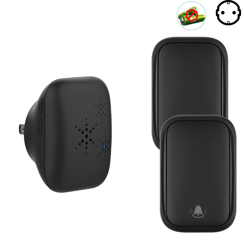 Wireless Doorbell Sets Self-Powered No Battery Required Transmitter Receiver 220V EU FR Smart Doorbell Outdoor Home Long Range: DB2B 2DBS2B