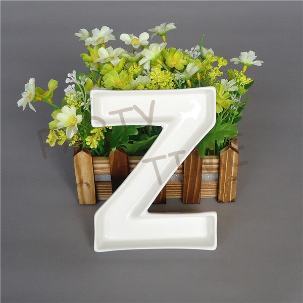 Ceramic Letter Plate, Z Shape Dish Alphabetic Shape Dish Dessert Dish