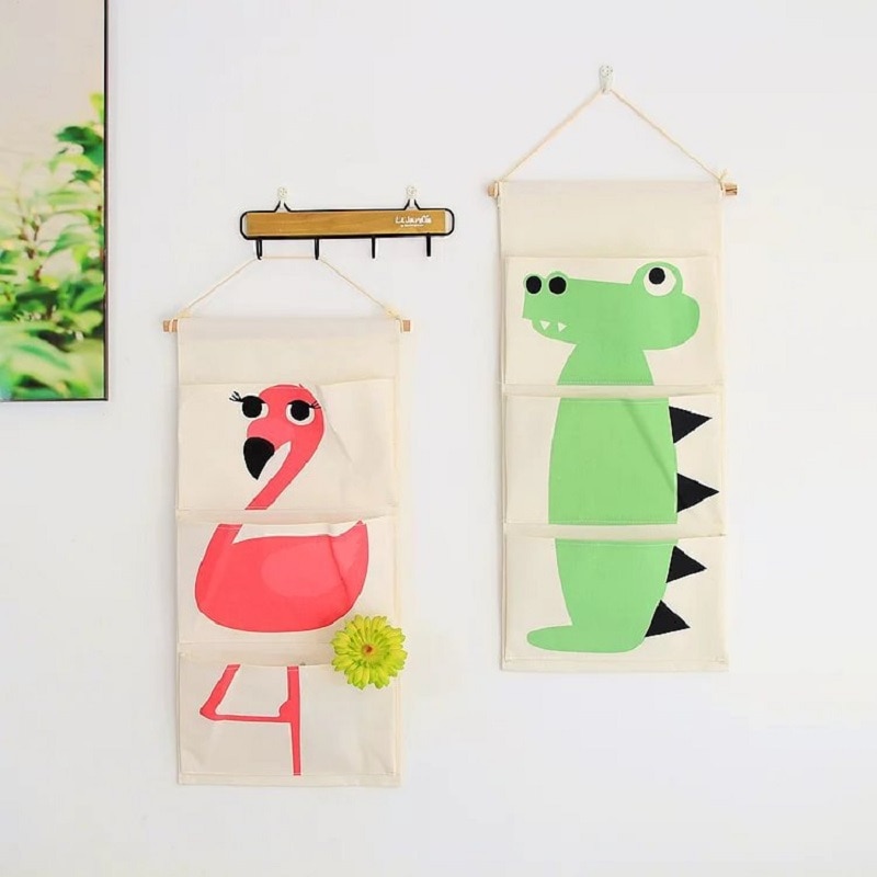 Sac de rangement suspendu à trois couches, sac suspendu mural pour recevoir un sac suspendu après la porte, sac en tissu