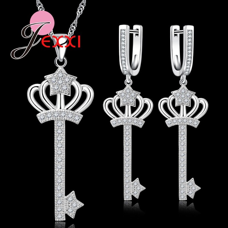 Children's Jewelry Prinses Sieraden Ketting Meisjes Haarspeld Hoofddeksel Armband Ring Ear Stud Baby Haar Accessoires Gift Box Set Ear Clip Ring Festival