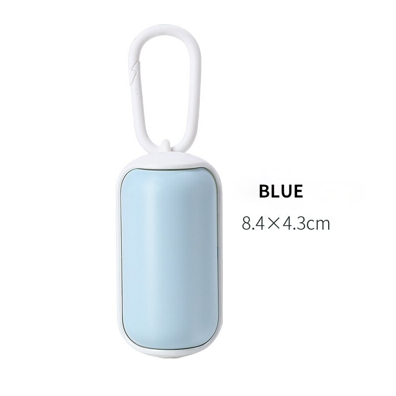 Boîte à caca Portable pour chien, Mini conteneur avec sacs à ordures, support de sac à merde pour chien, 15 rouleaux de sacs à merde, fournitures de nettoyage pour chiens: BLUE with 1 pc bags