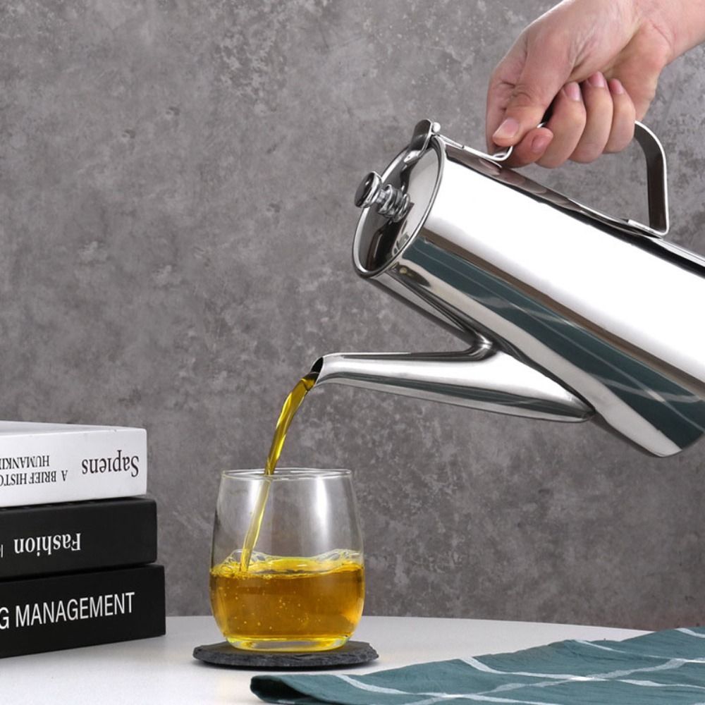 Tetera de acero inoxidable con caño largo, hervidor de agua frío de 1500/2000ml con orificio para filtro, jarra de agua plateada/dorada para restaurante