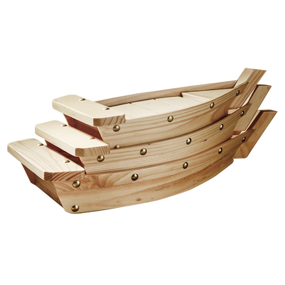 Plateau en forme de bateau en bois | En pin, plateau pour Sushi, Sashimi vaisselle de Cuisine, ornement de décoration pour Restaurant