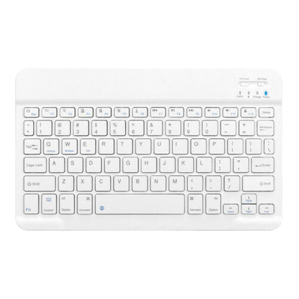 Bluetooth 3.0 Wireless Keyboard for iPad Samsung IOS Android System Universal for Gaming Tablet PC Mini Keyboard: White
