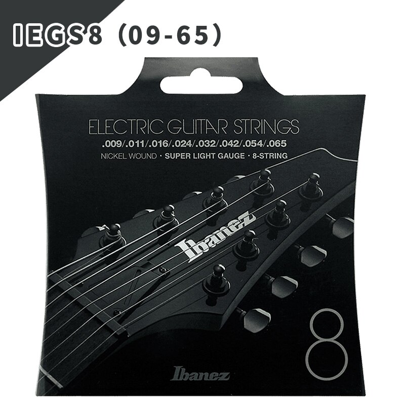Ibanez Nickel Wound Electric Guitar Strings, Balanced Tension, Ibanez mikro, 7-String, 8-String: IEGS8 8-strings