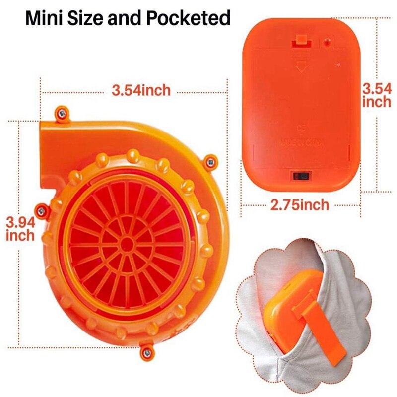 Mini Ventilator Voor Dinosaurus Kostuum Of Mascotte Hoofd Of Andere Opblaasbare Spel Kostuum Set, Oranje