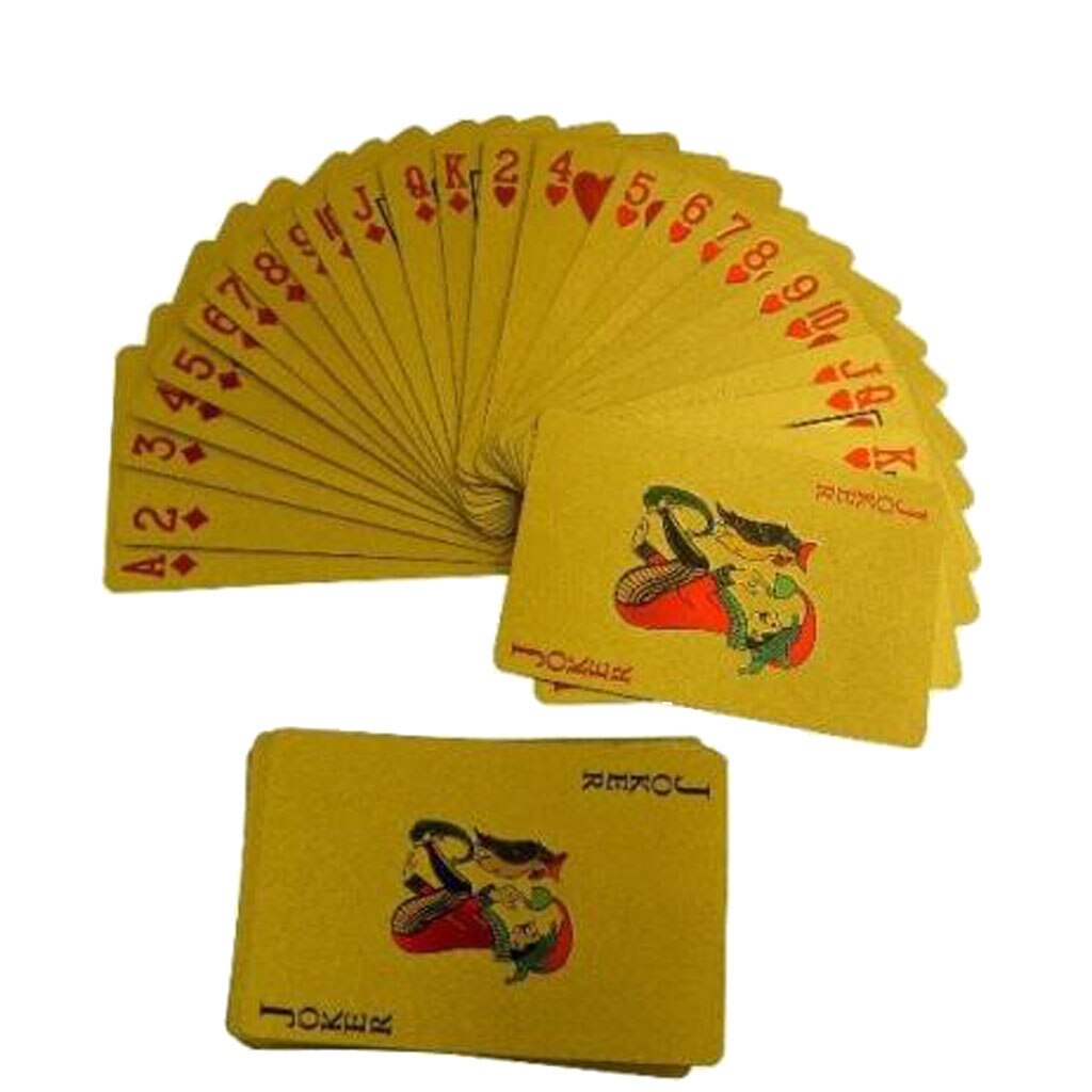 Playing Cards W/ 24K Gold Leaf And Dollar Full Deck Poker