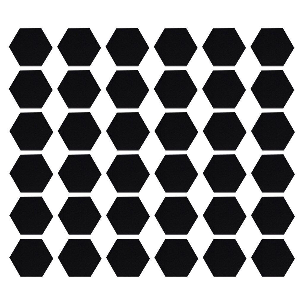 Pegatinas de pared hexagonales 3D para espejo, calcomanías decorativas con personalidad para suelo de pasillo, restaurante y sala de estar, 4CM, 36 unids/set por juego: Negro