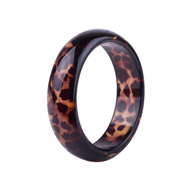 Guanlong klasyczny moda żywica mankietów bransoletki bransoletki dla kobiet wzór w cętki akrylowe szerokie geometryczne bransoletki urok biżuterii: brązowy-1