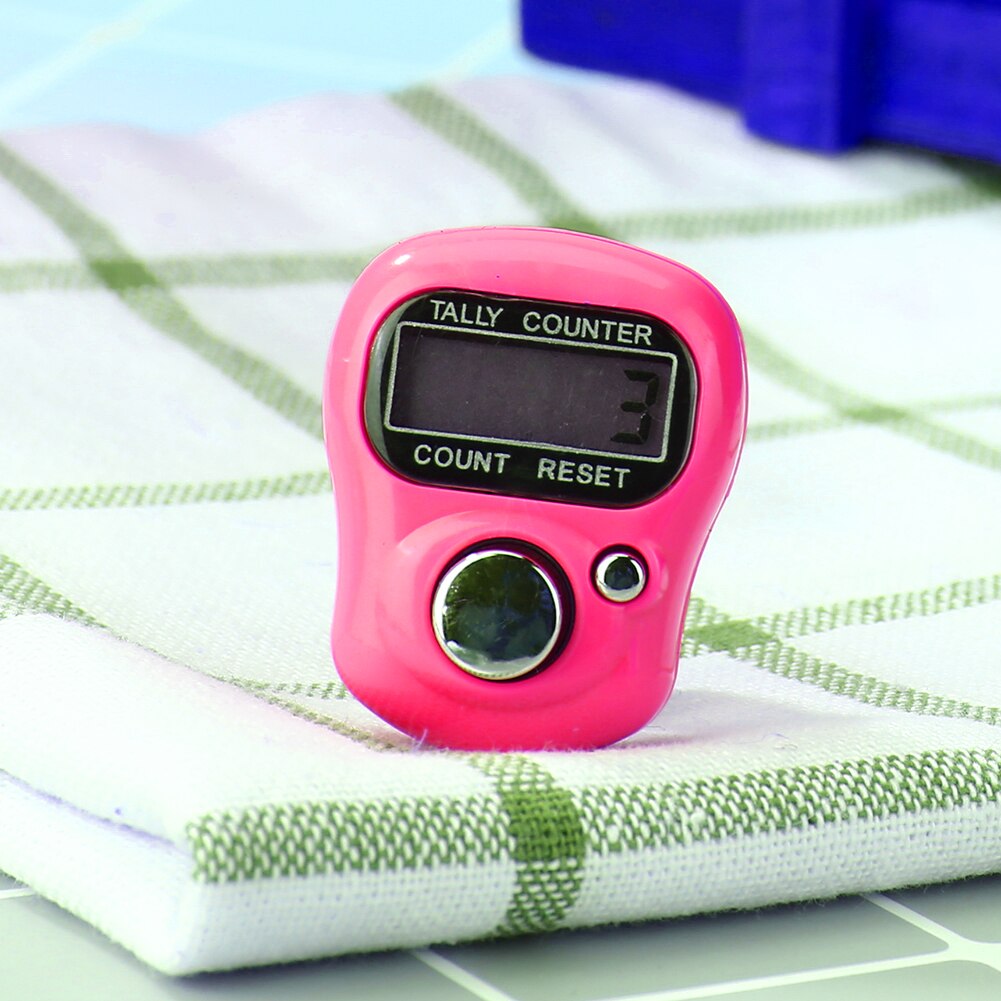 Mini compteur de doigt LCD électronique numérique compteur gamme 0-99999 (rose) LCD électronique numérique compteur de comptage pour coudre le tricot