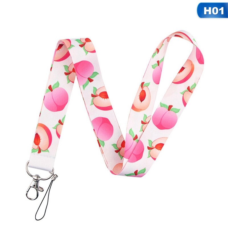 Cordón de correa de cuello de fruta sandía para llaves Tarjeta de Identificación gimnasio correas de teléfono móvil sujección de insignia y USB cuerda de colgar DIY: H01