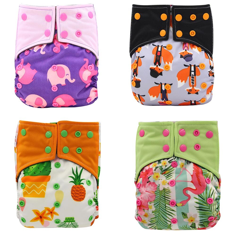 4PCS/Pack Washable AI2 Cloth Diapers Bamboo Charcoal Inner Baby Diaper Cover Washable Reusable Pocket Diaper Baby Nappies: 83(AI2)