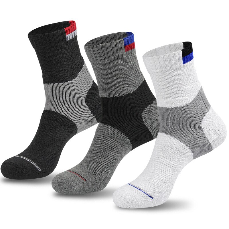 Calcetines antideslizantes y gruesos para hombre, medias deportivas para tenis, bádminton, ciclismo, baloncesto, calcetines de deporte para exteriores, 3 pares