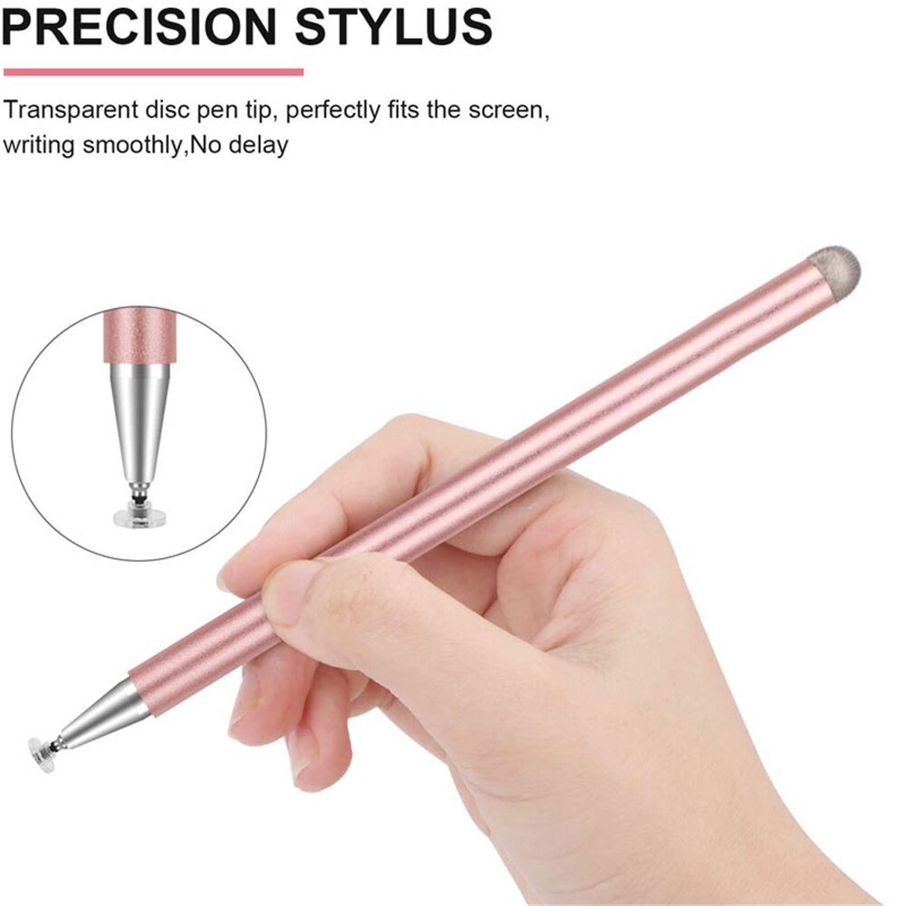 Metal Active Disc Stylus S Pen Capacitive Screen Touch Universal Writing Draw Tablet Notebook Smart Pencil For IPAD Pink Black