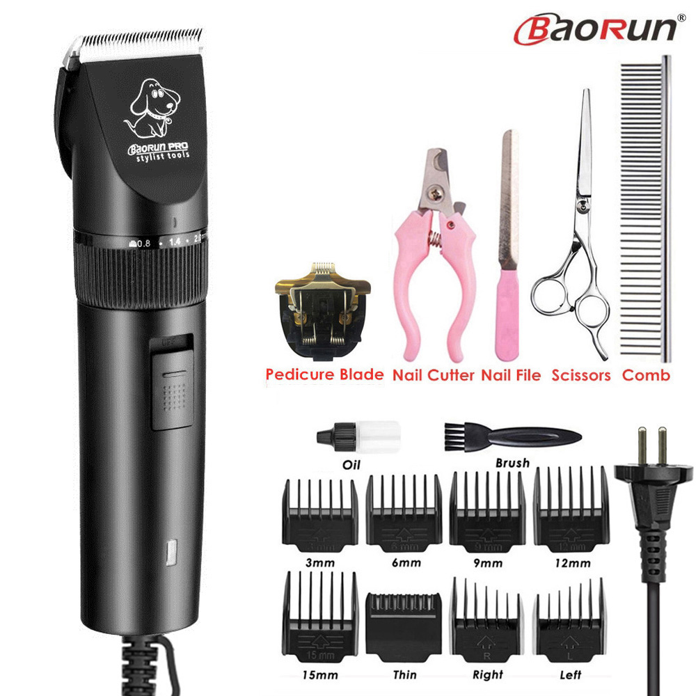 BaoRun-cortadora de pelo S1 para perros y gatos, máquina para cortar el pelo de mascotas, afeitadora de aseo, tijeras eléctricas de alta potencia de 20W: Add K Tool Set