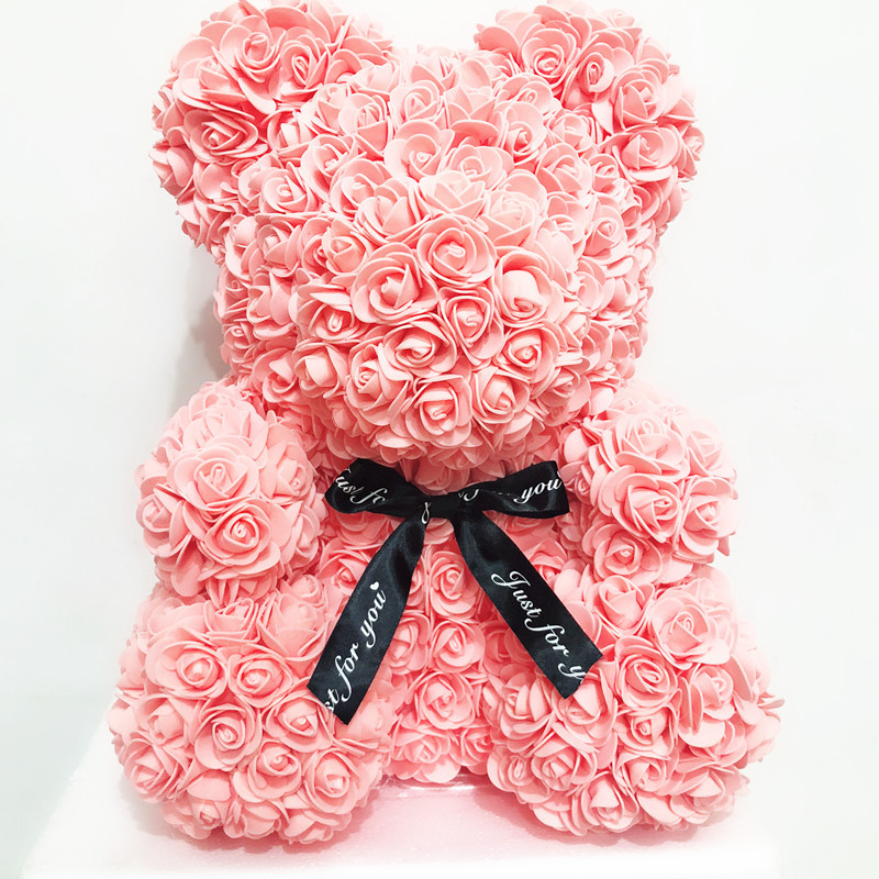 40cm Cute Rose Flower Teddy Bears Foam Bears Wedding Home Decorations Birthday Valentines's D Love Bear Dolls