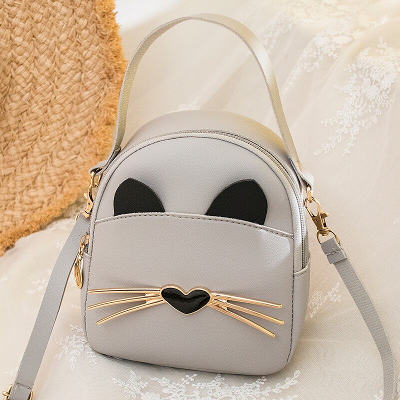Cat students daily small backpack spring and summer Korean version of the shoulder messenger bag mobile phone bag XW-3063