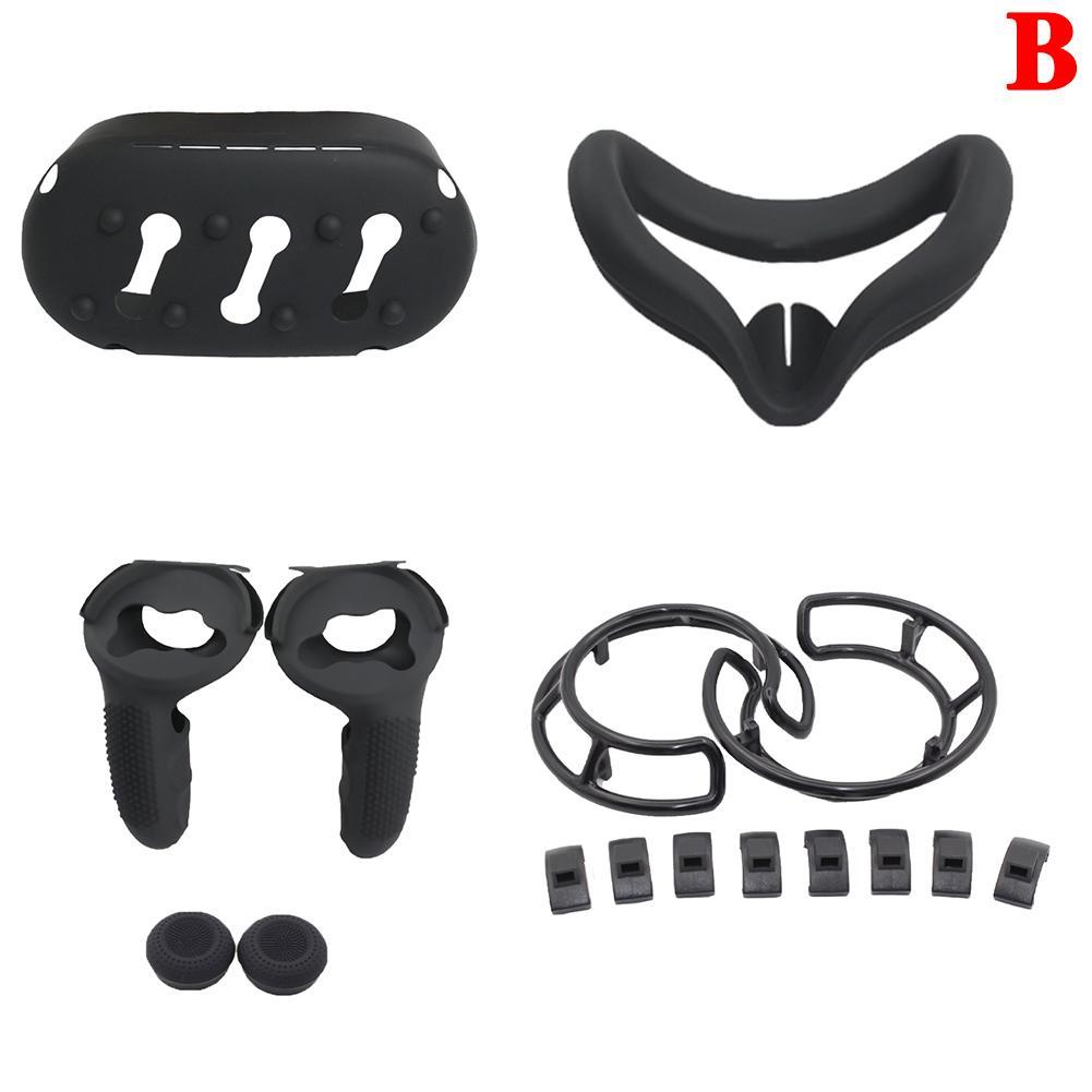 For Oculus Quest2 Silicone Handle Protective Cover All-In-One Set VR Handle Set Accessories For Oculus Quest 2: black