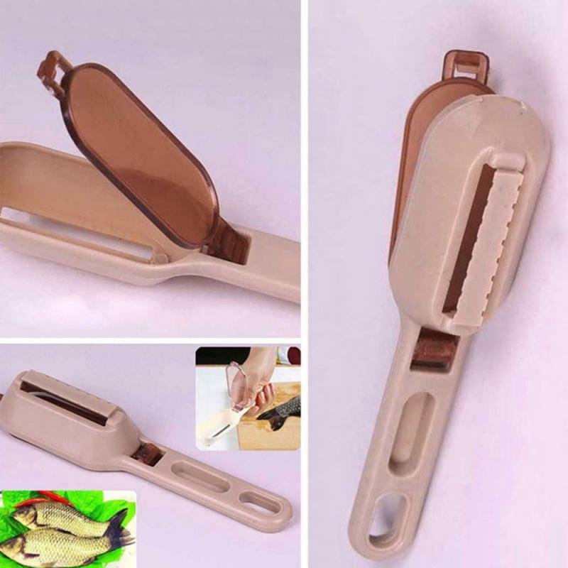 Fish Skin Brush Scraping Fishing Scale Brush Graters Fast Remove Fish Knife Cleaning Peeler Scaler Scraper