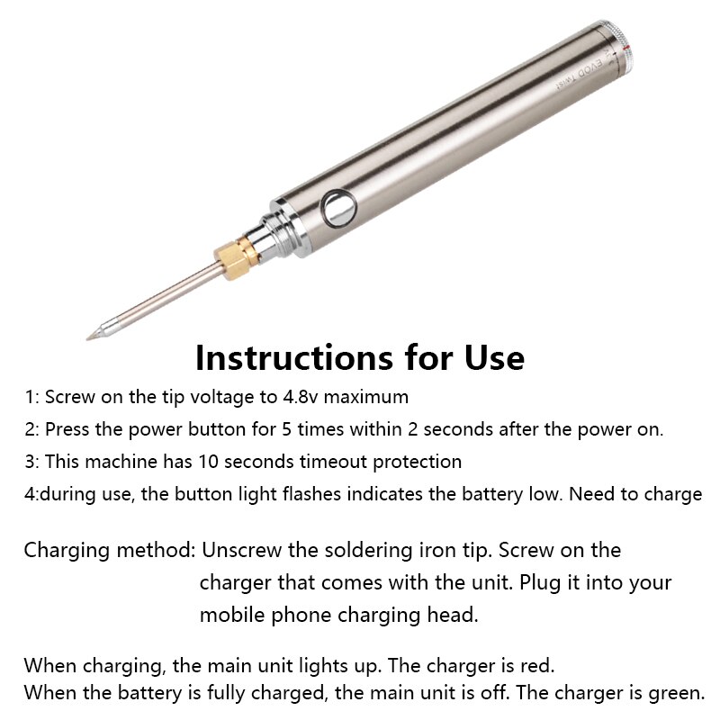5V 8W Battery Powered Soldering Iron with Usb Charge Soldering Iron with Soldering Wire Wireless Charging Solder Iron