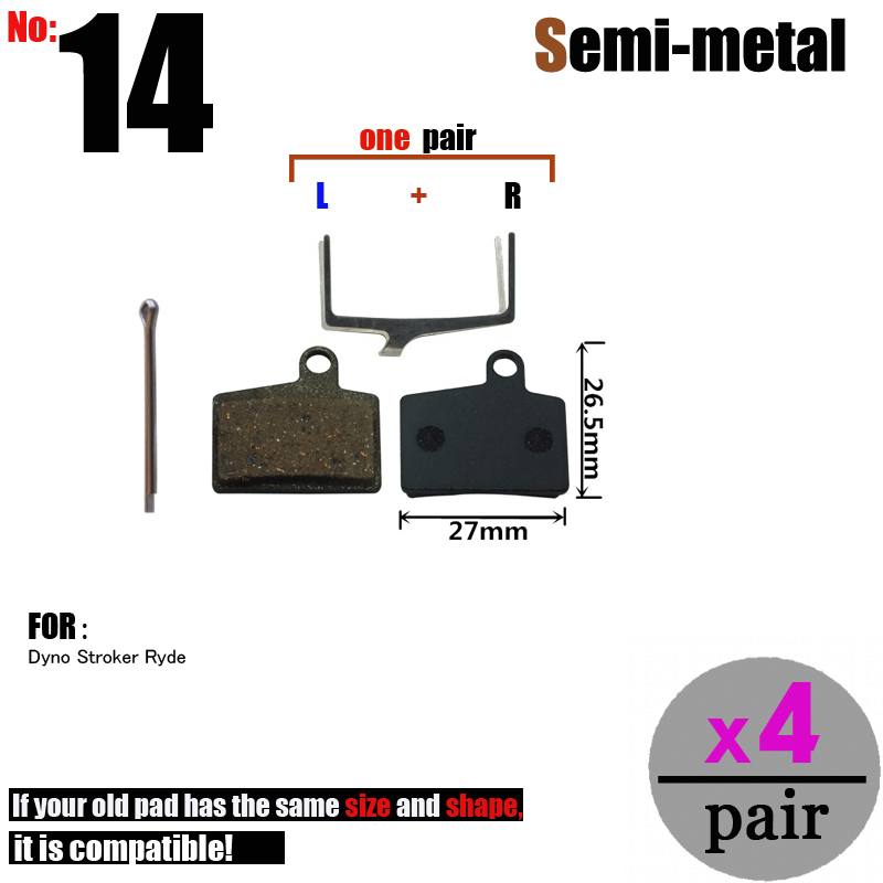 4 Paar Fiets Schijfremblokken Fiets Voor Shimano Xt/R Zoom 975 985 Zee MT5 315 Magura MT8 sram Avid BB5 Elixir DB1S Semi-Metallic