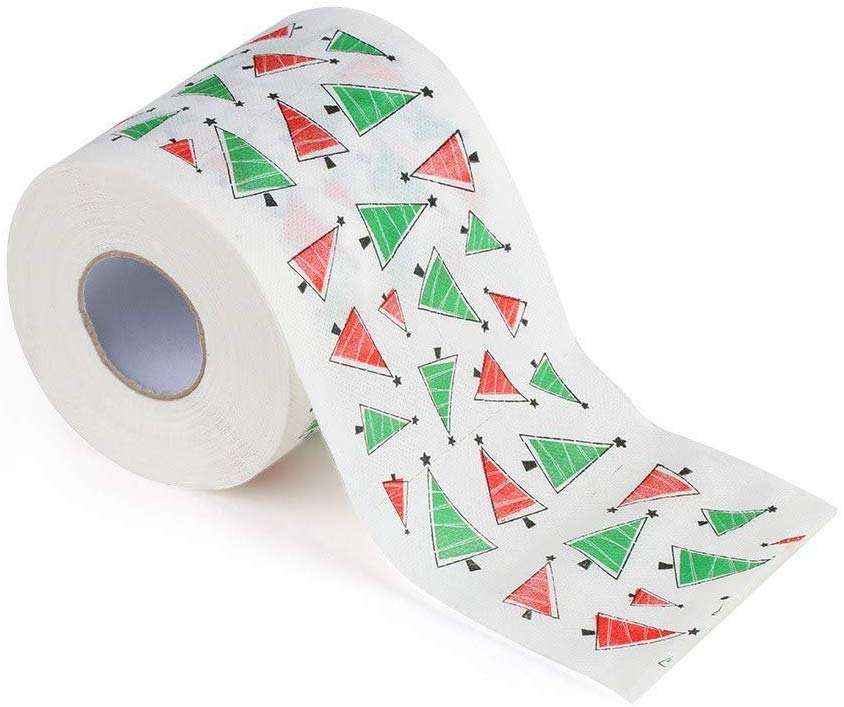 Blødt toiletpapir glædelig jul julemanden træ farverige trykte bad toiletpapir hjem forsyninger indretning tissue 1 rulle: Juletræ