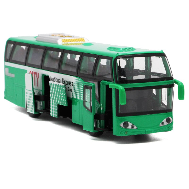 1:50 5 Deur Legering Tour Bus Model, Simulatie Spuitgieten Kinderen Speelgoed Auto, geluid En Licht Trek,: green