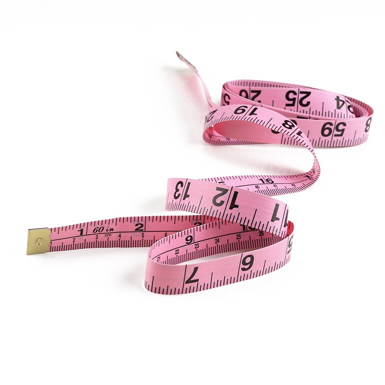 16mm Wide 1.5m/60 Inch Soft Leather Ruler PVC Plastic Soft Ruler Measuring Three Circumferences Tailoring Ruler: pink