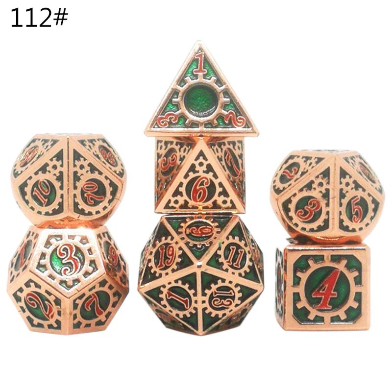 Metal Dice Set D&D Metal Polyhedral Dice Set DND Role Playing Games Board Game: 112