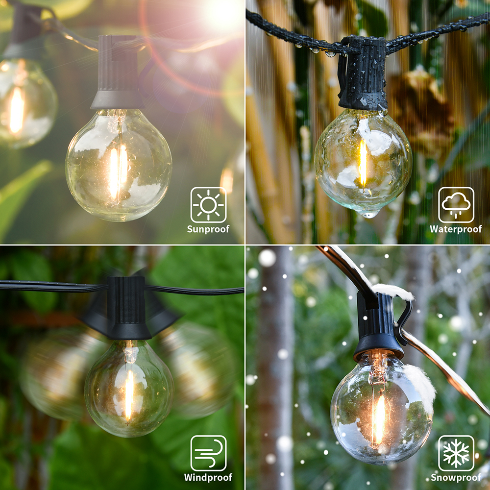 G40 Led String Lights 24.6FT 25FT 50FT Fairy String Licht G40 Led Globe String Licht Warm Wit Decoratieve Verlichting Voor outdoor Ba