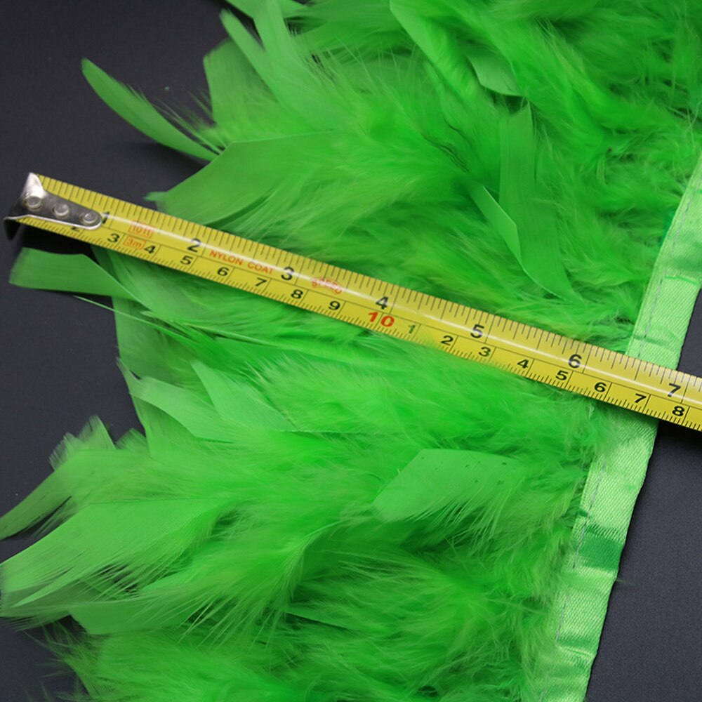 2 meter kalkunfjer frynser 12-18cm lysekrone plume båndkanter bryllupsfest tøj smykker gør-det-selv hobbykjole indretningssyn