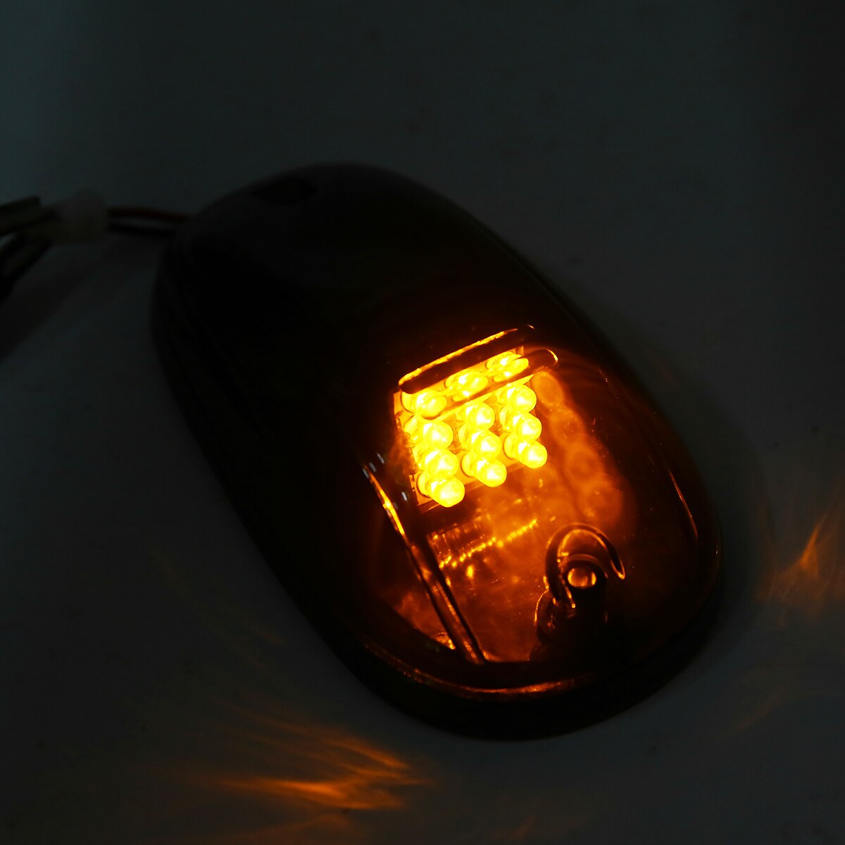 Luz LED ahumada para techo, marcador de luz para cabina, color amarillo ámbar, 5 piezas, 12V, para correr, camión, SUV, 4x4
