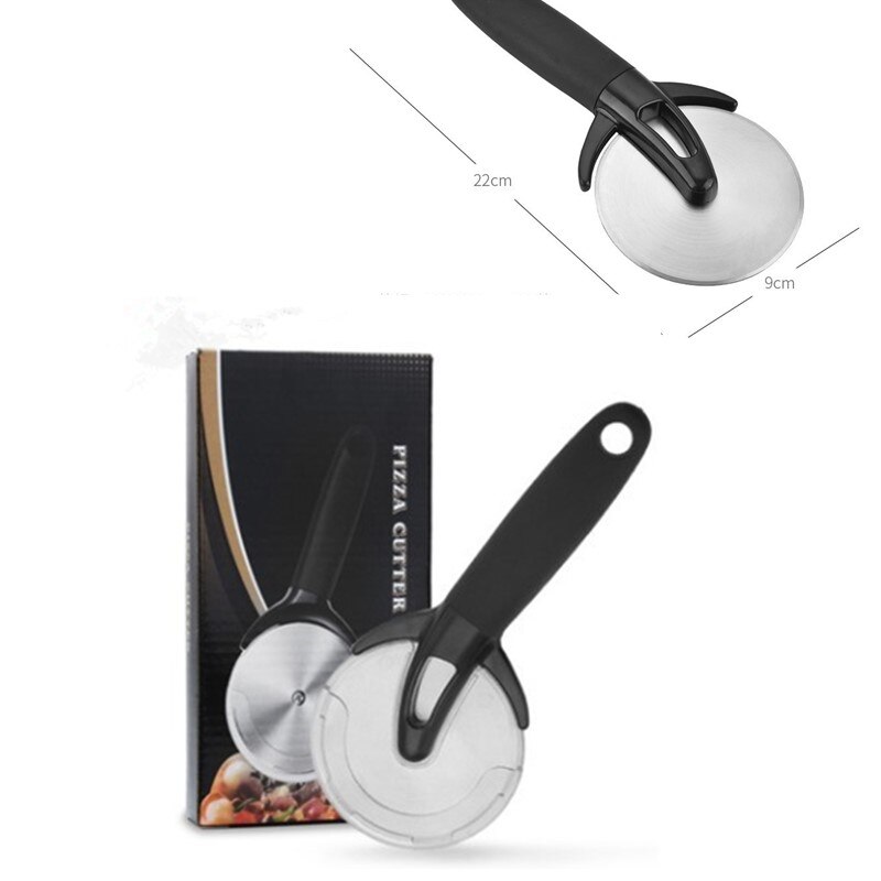 Rodillo de acero inoxidable para cortar Pizza, rueda grande, rebanador para hornear, utensilio de cocina de conveniencia,: Default Title