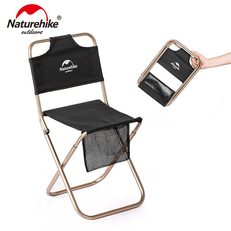 Naturehike bærbar ultralet lille campstool udendørs camping stol foldbar skammel fiskeri strand alluminum legering stol